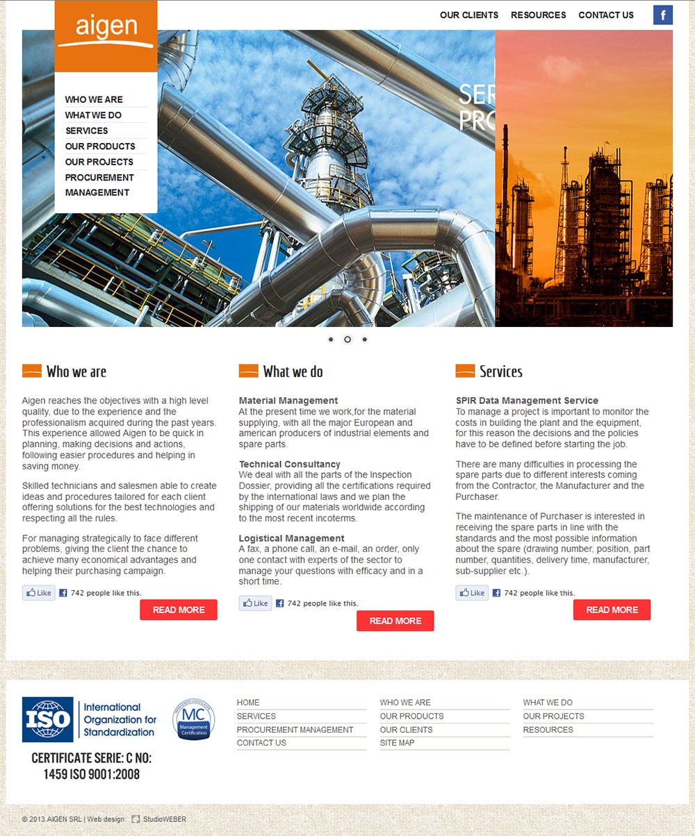 Content page for consulting company website